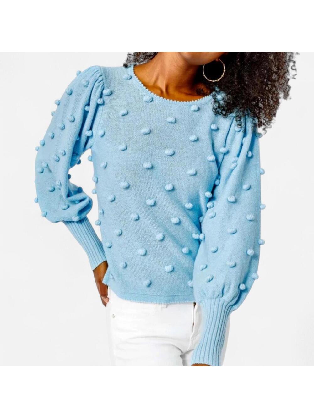 Lilly Pulitzer Women’s Size S Kippa Pom Pom Sweater Light Blue